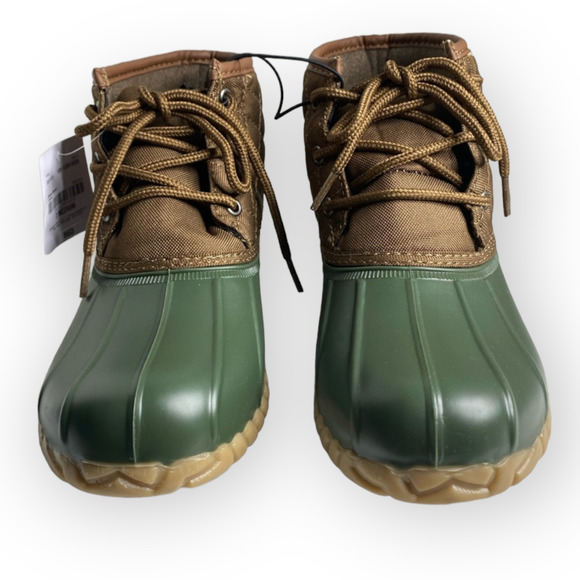 St. John's Bay Denton Rain Boots Green Brown Size 6 NIB - Picture 4 of 9